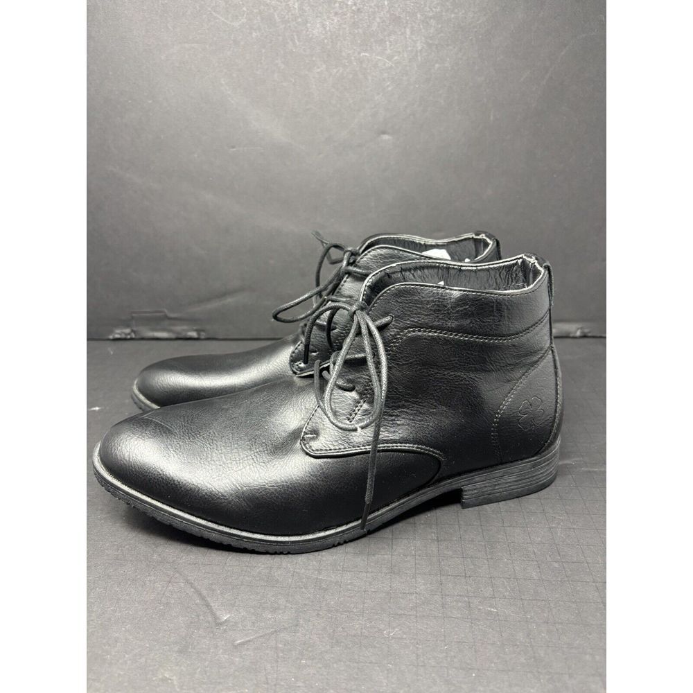 LUCKY BRAND MENS Size 10.5 BLACK LEATHER LACE UP BOOTIE